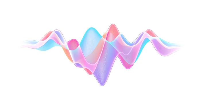 Colorful voice waveform of the iAllo AI assistant