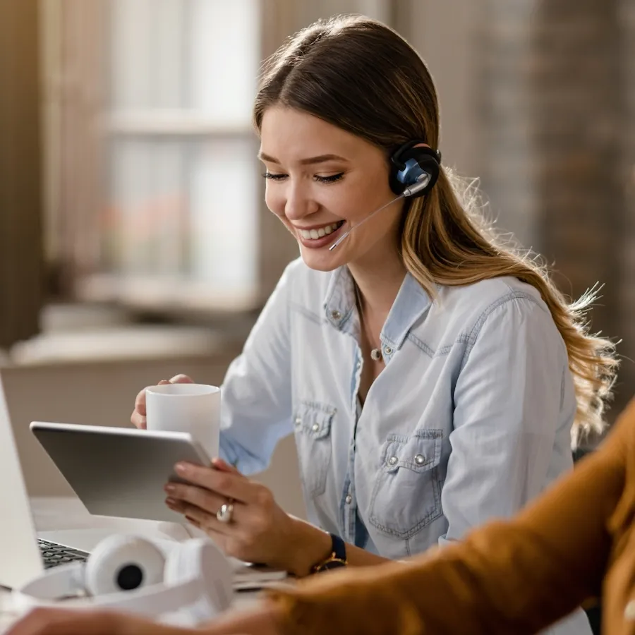 Operations manager on a call with a supplier